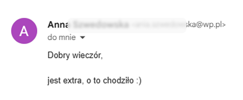 Opinia od Anna - jest extra, o to chodziło